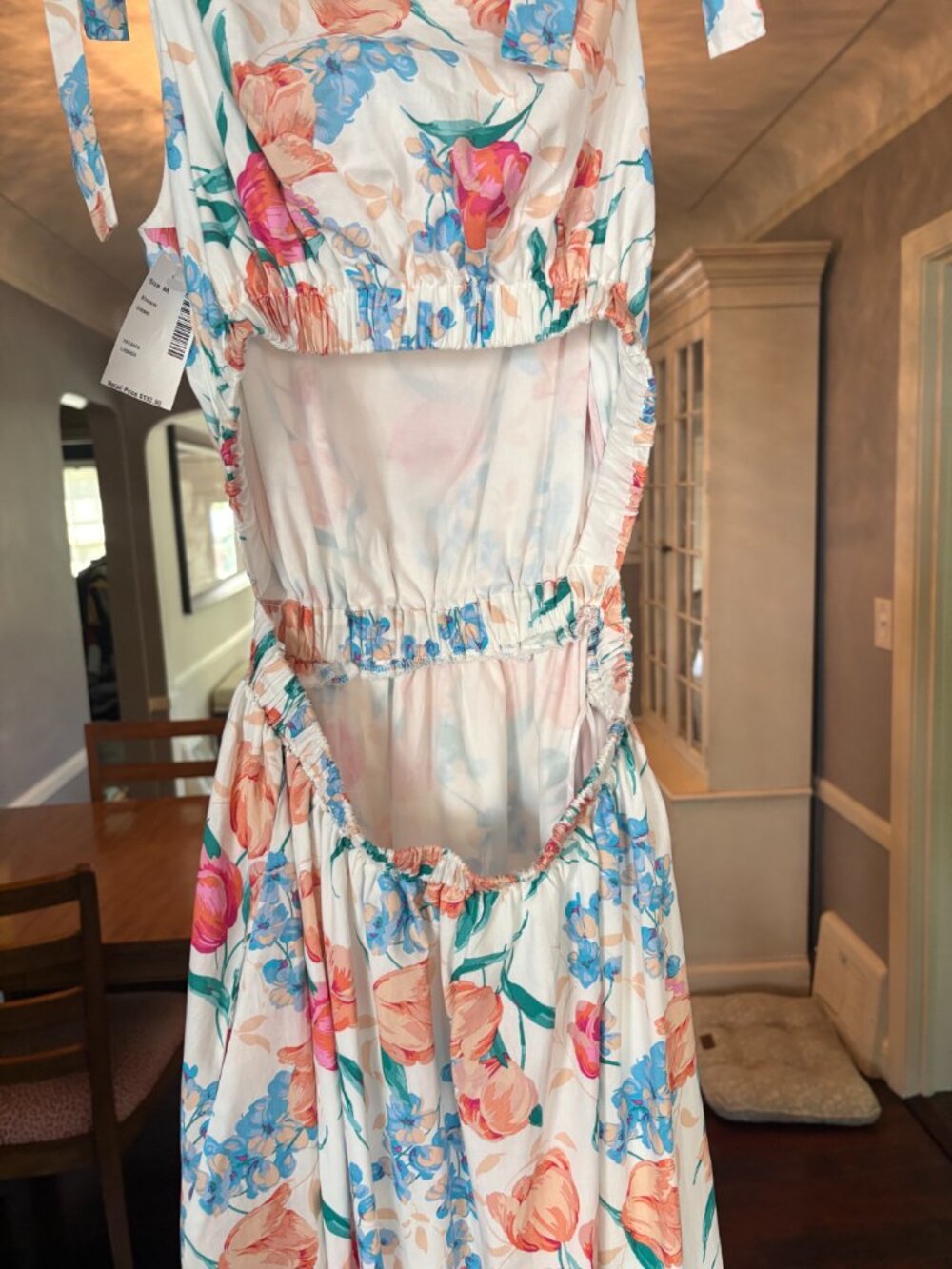 NWT Flying Tomato Floral Tie Strap Midi Fit & Flare Dress. Size M - Picture 13 of 14